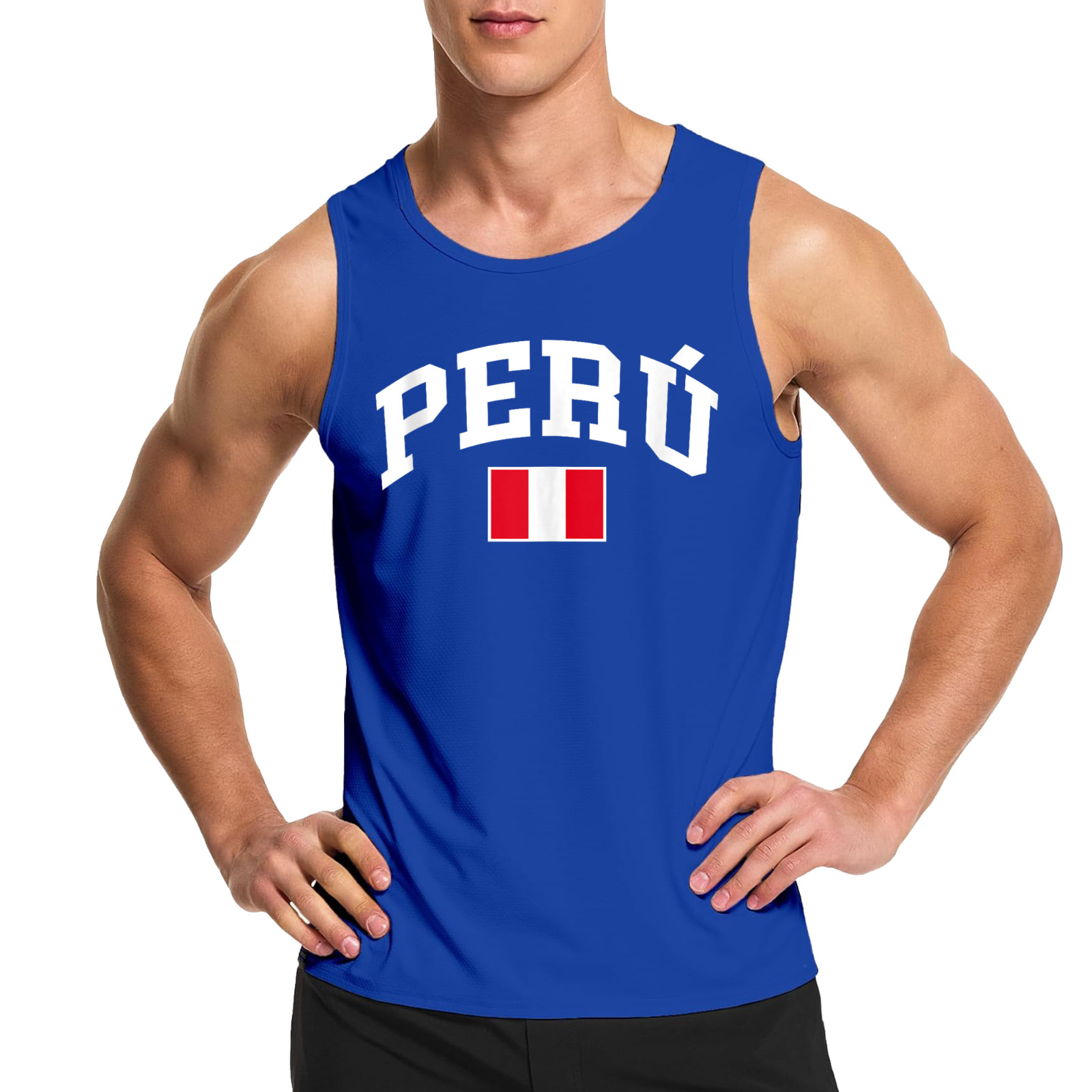 Peru Peruvian Flag Graphic Tank Top Custom Text on Back Personalized gallery