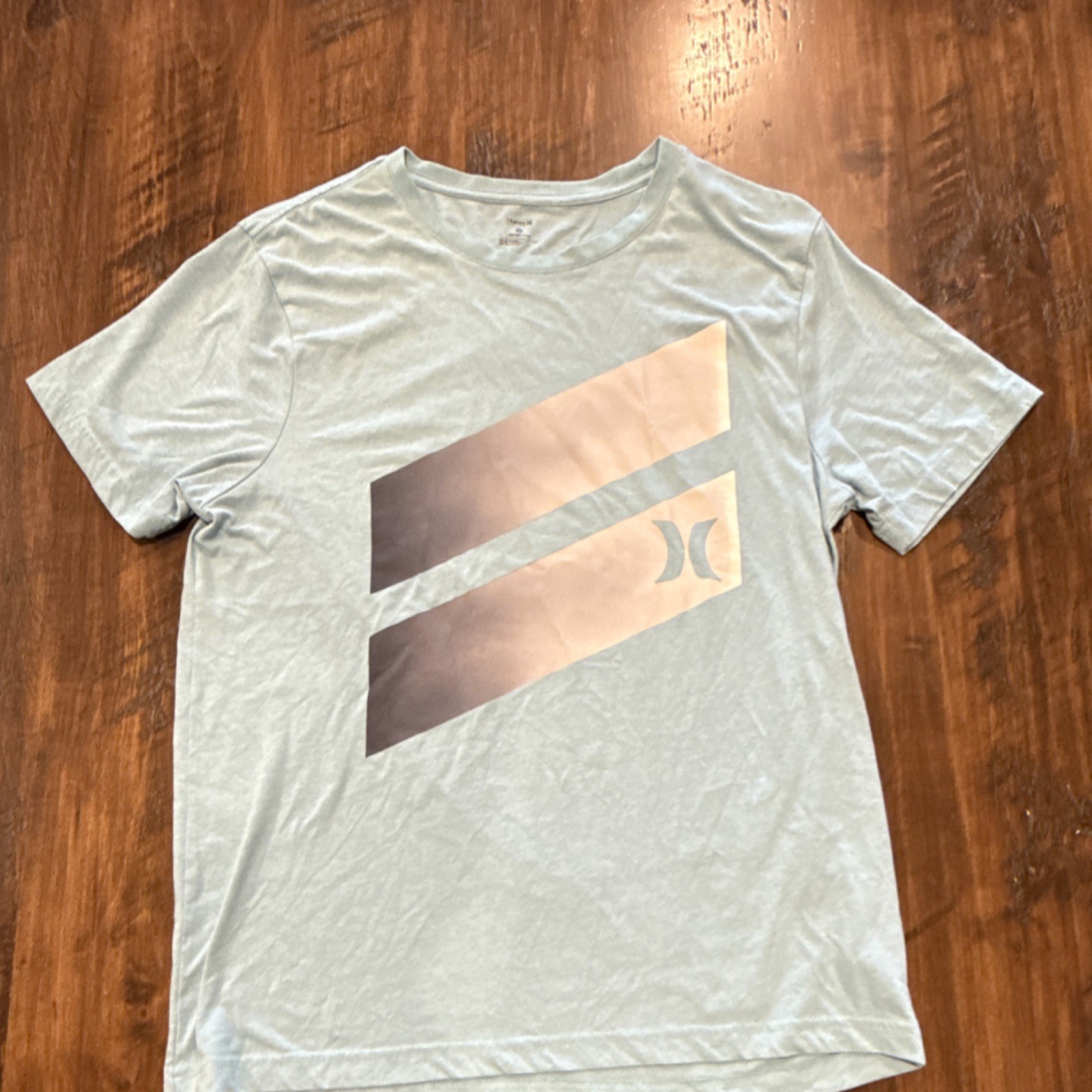 Hurley Men's Light Blue Graphic Logo Crew Neck Short Sleeve T-Shirt, Size L gallery