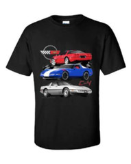 C4 Corvettes Men’s BlackT shirt licensed Johny Rockstar Brand