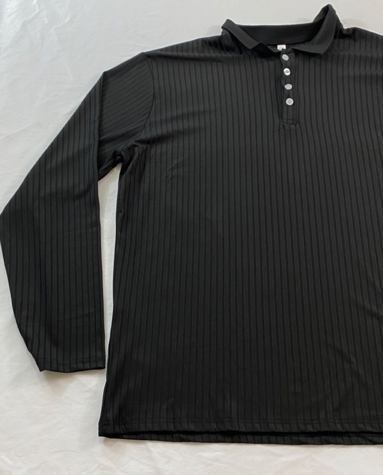 men's Gildan t-shirt size 5XL black long sleeve rib cuff pull-on cotton gallery