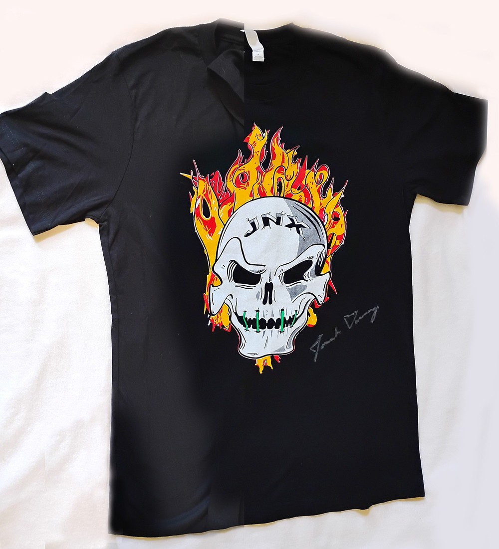 Flamehead Graphic T-Shirt Black Mens Medium Skater Streetwear SIGNED