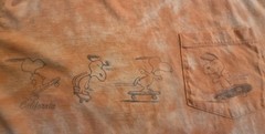 American Eagle Outfitters Snoopy and Woodstock T shirt Mens XXXL Orange Pocket