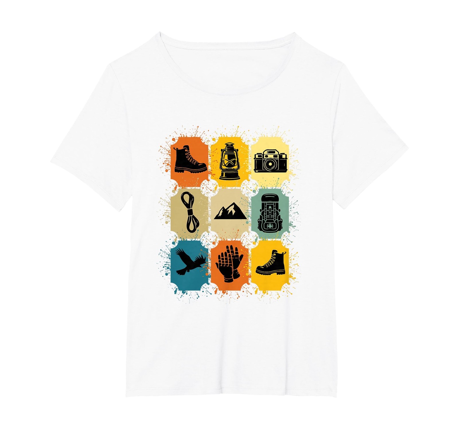 Hiking Gear Essentials Mountain Hiking Camping T-Shirt, Women’s Plus, White, 3X