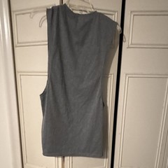 COOFANDY Men’s Gray Solid Knit Sleeveless Crew Neck T-Shirt Size S Poly/Spandex