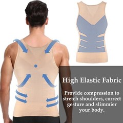 3 Pack Men’s Compression Shirt Slimming Body Shaper Vest Tummy Control Shapewear