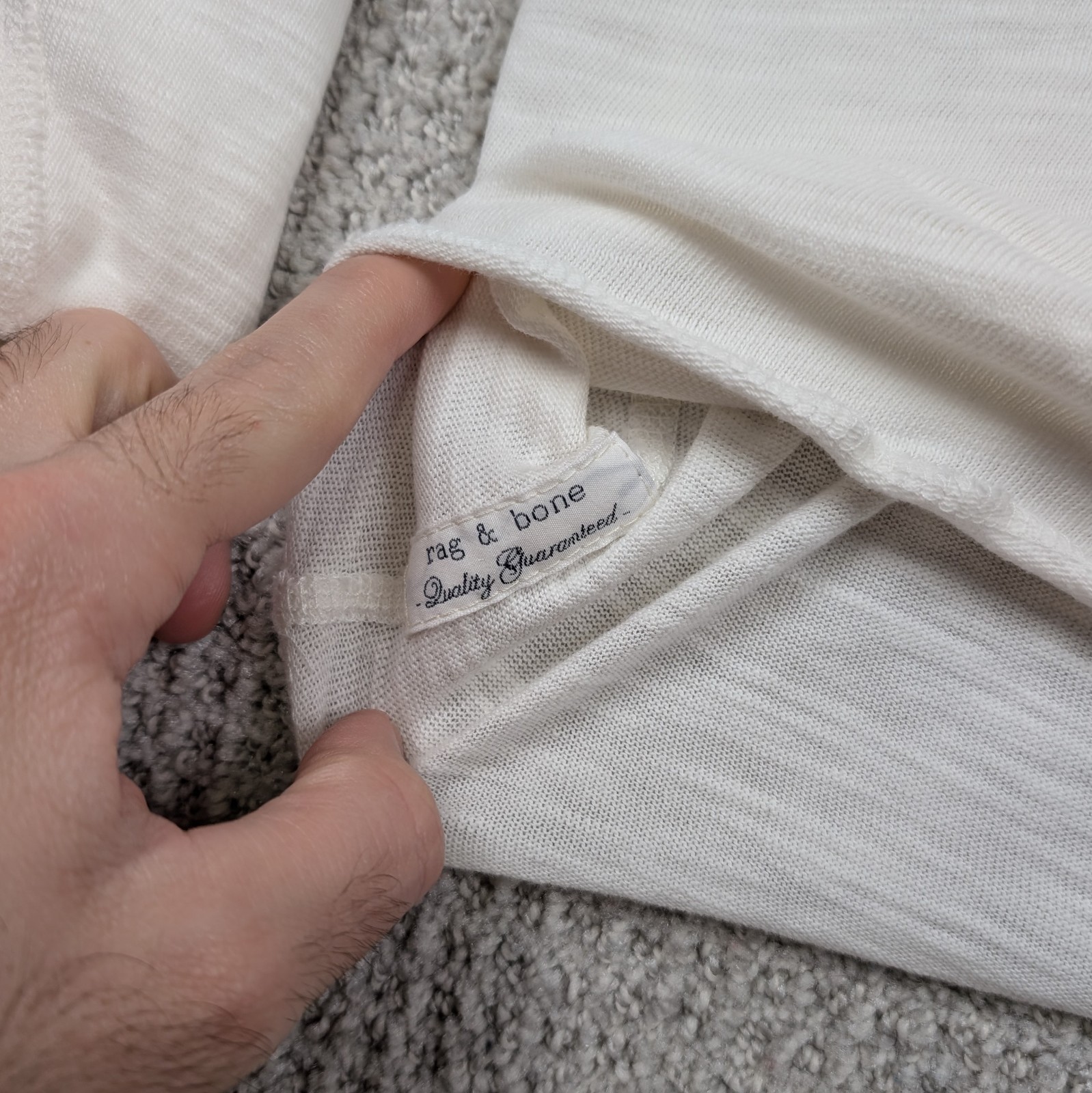 Rag & Bone Henley Shirt Long Sleeve White Men's XXL Cotton Standard Issue Base gallery