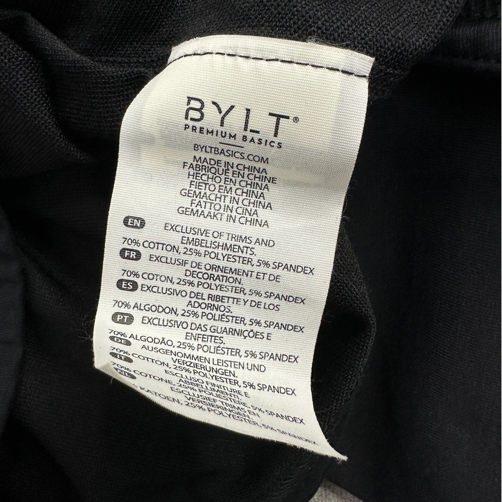 BYLT Lux Drop Cut T-Shirt Black Short Sleeve Curved Hem / Mens XL gallery