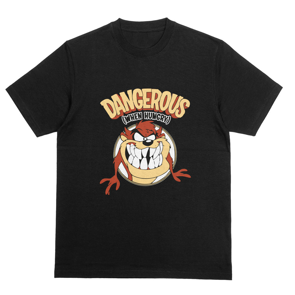 DANGEROUS WHEN HUNGRY T-Shirt | Looney Tunes Tee | Funny Tasmanian Devil Top