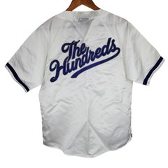 The Hundreds Drawing Lines Los Angeles White Satin Jock Baseball Jersey Sz S