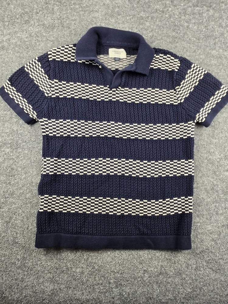 American Eagle Small Knitted Polo Shirt Striped #716