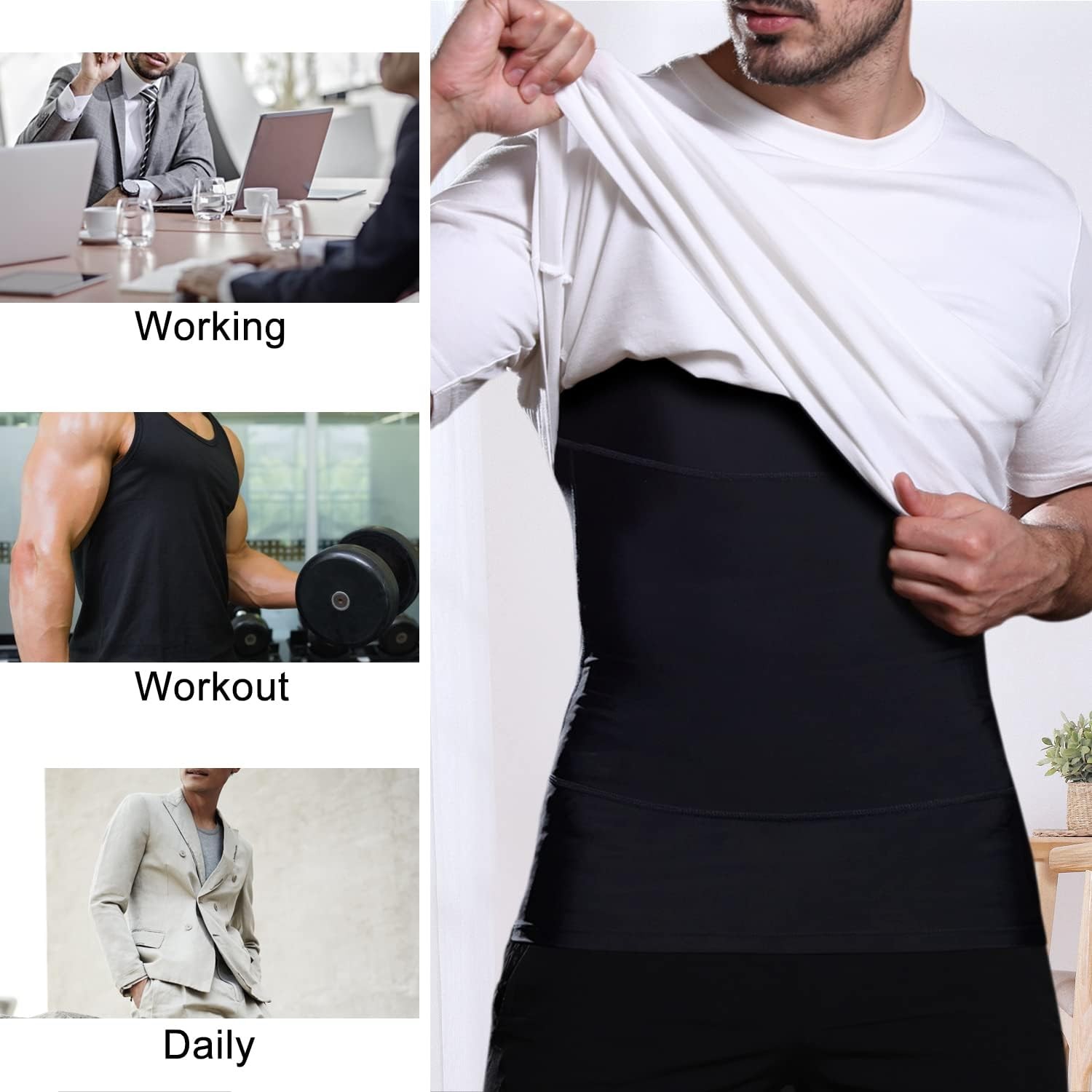 Mens Slimming Body Shaper Vest Compression Tank Top for Gynecomastia Tummy gallery