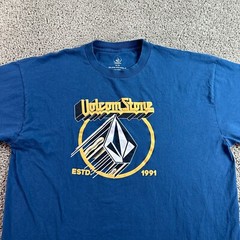 Volcom Stone Shirt Mens Extra Large Blue Skater Skateboarding Short Sleeve *