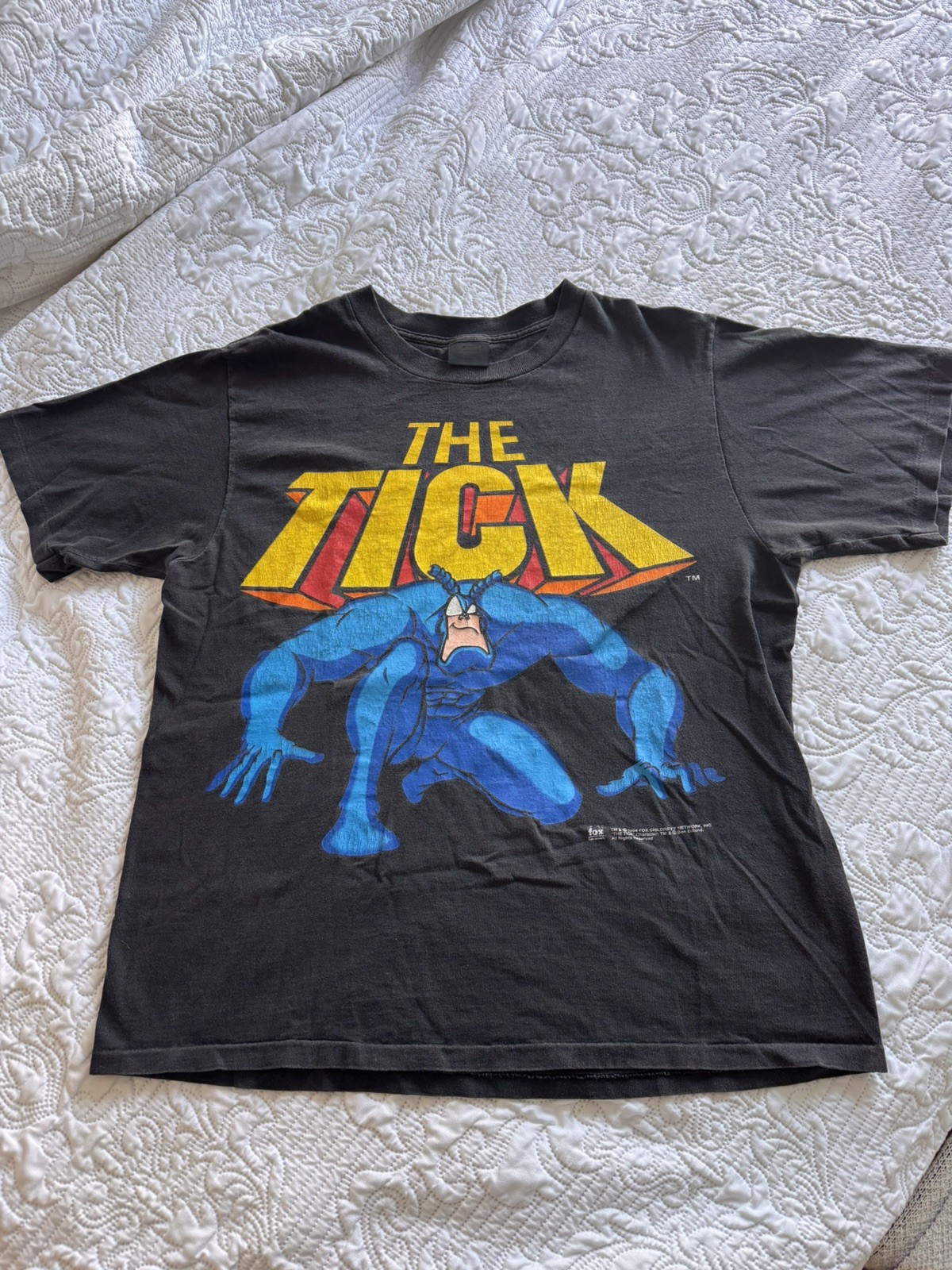 VTG 90s The Tick Fox Network Cartoon Movie TV Promo T-Shirt 1994 Black Tee Sz XL gallery