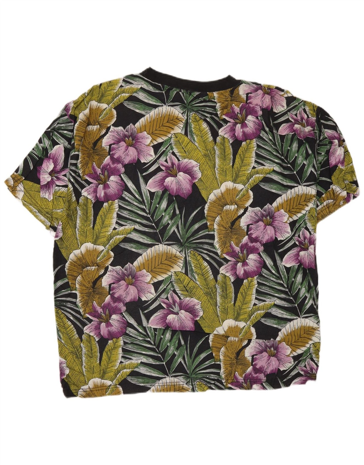 Vintage Mens T-Shirt Top Medium Multicoloured Floral Rayon AD14 gallery