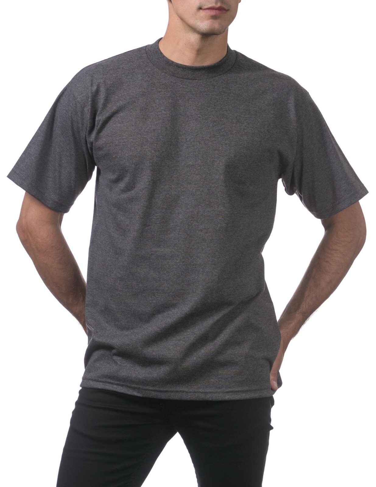 Men's Heavyweight Cotton Crewneck T-Shirt Pro Club 3 Pack Tee Bulk Solid Blank gallery