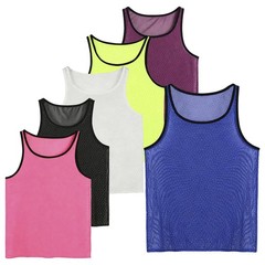 Men Glitter Rhinestone Mesh Tank Top Sleeveless See Through Mesh Vest Tee Shirt
