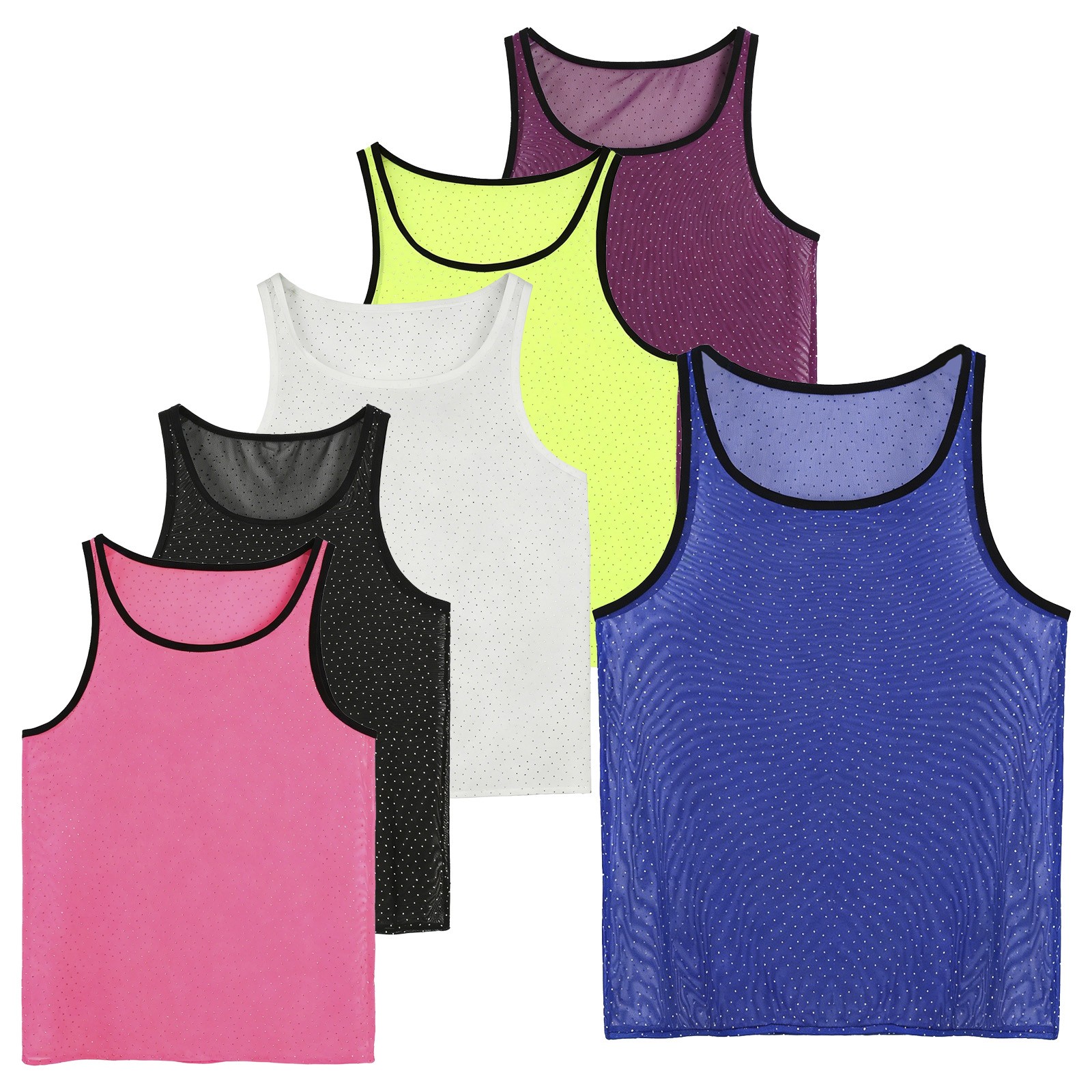 Mens Clubwear Stand Collar Tank Top Music Festival T-shirt Showing Vest Soft gallery