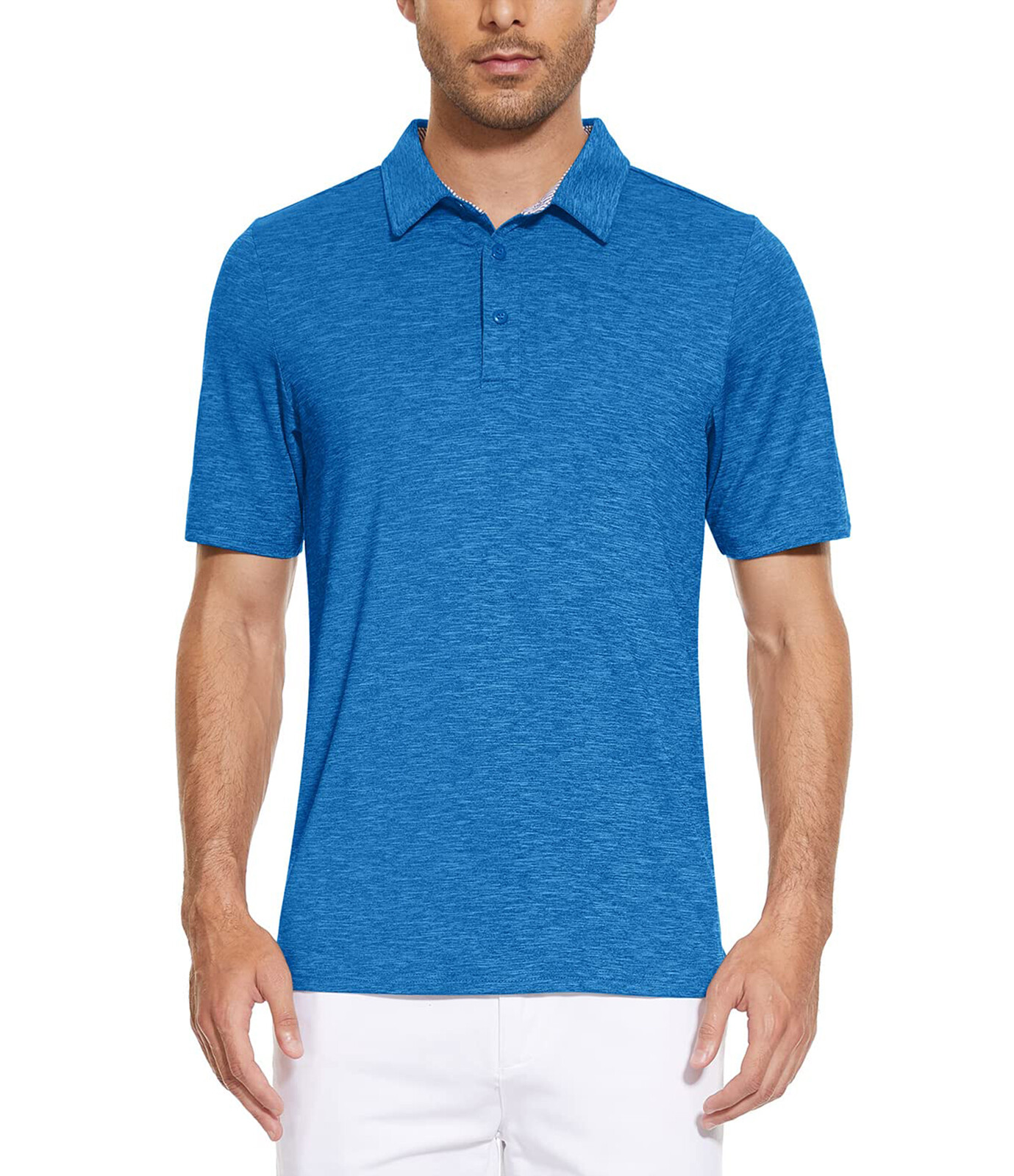 Men's Short Sleeve Polo Golf Shirts 3-Button Moisture Wicking Athletic T-Shirts gallery