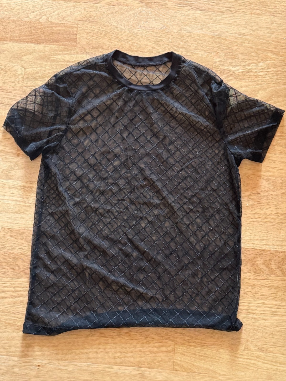 Mens See Through Black Sheer Club Shirt (Size S) gallery