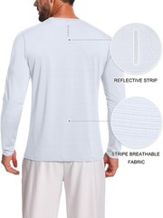Men’s UPF 30+ Sun Protection Shirts Performance Long Sleeve Tshirt Moisture Wicking…