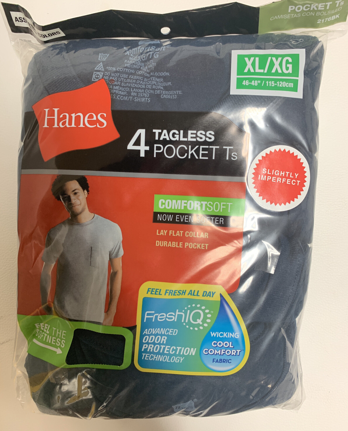 Hanes 4 pack Men's Pocket Ts Cotton T-Shirt Tagless Crew - SI gallery
