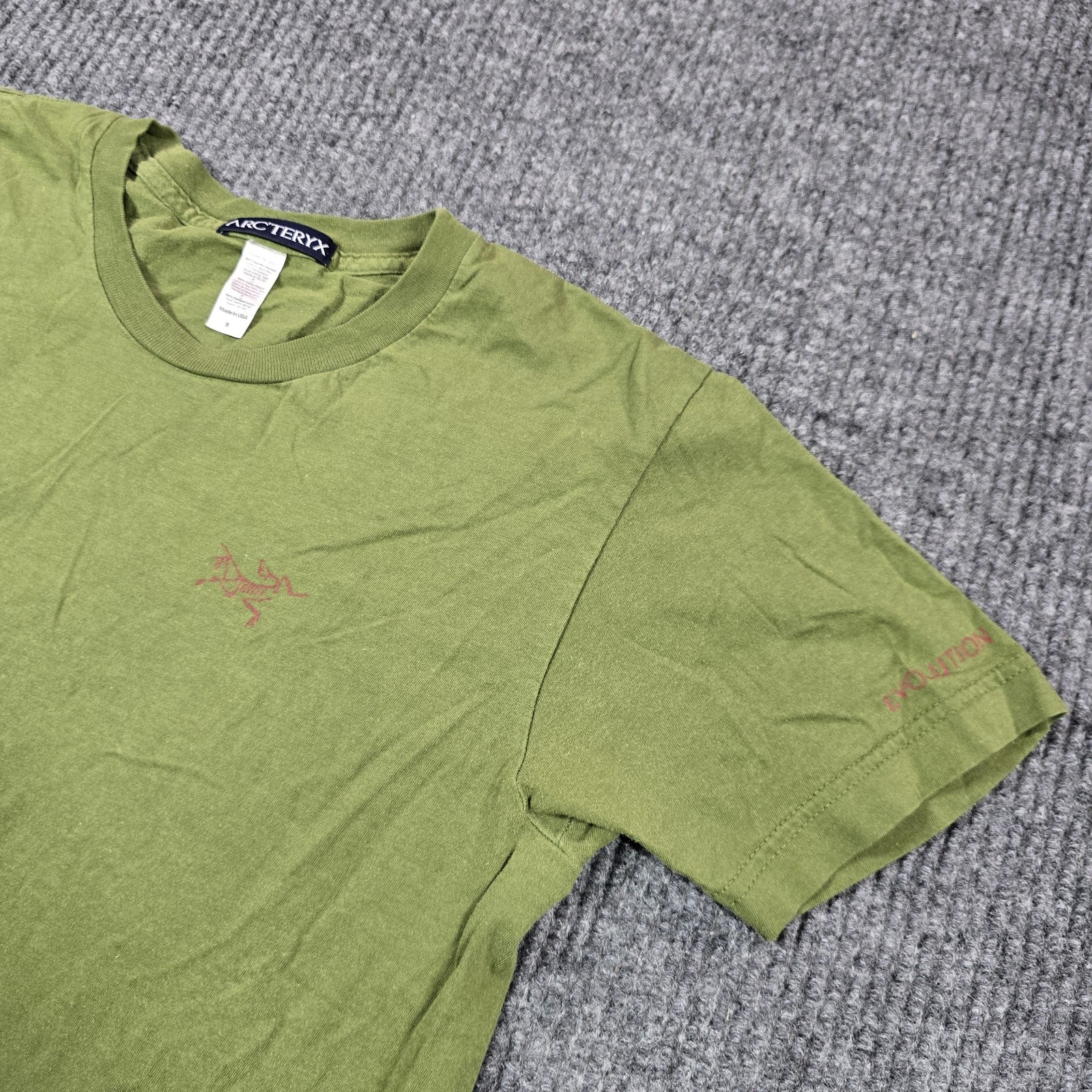 Arc'teryx Shirt Mens Small Green Evolution Logo Made USA 100% Cotton Outdoor gallery