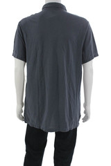 Standard James Perse Mens Gray Collared Short Sleeve Polo Cotton Size 3