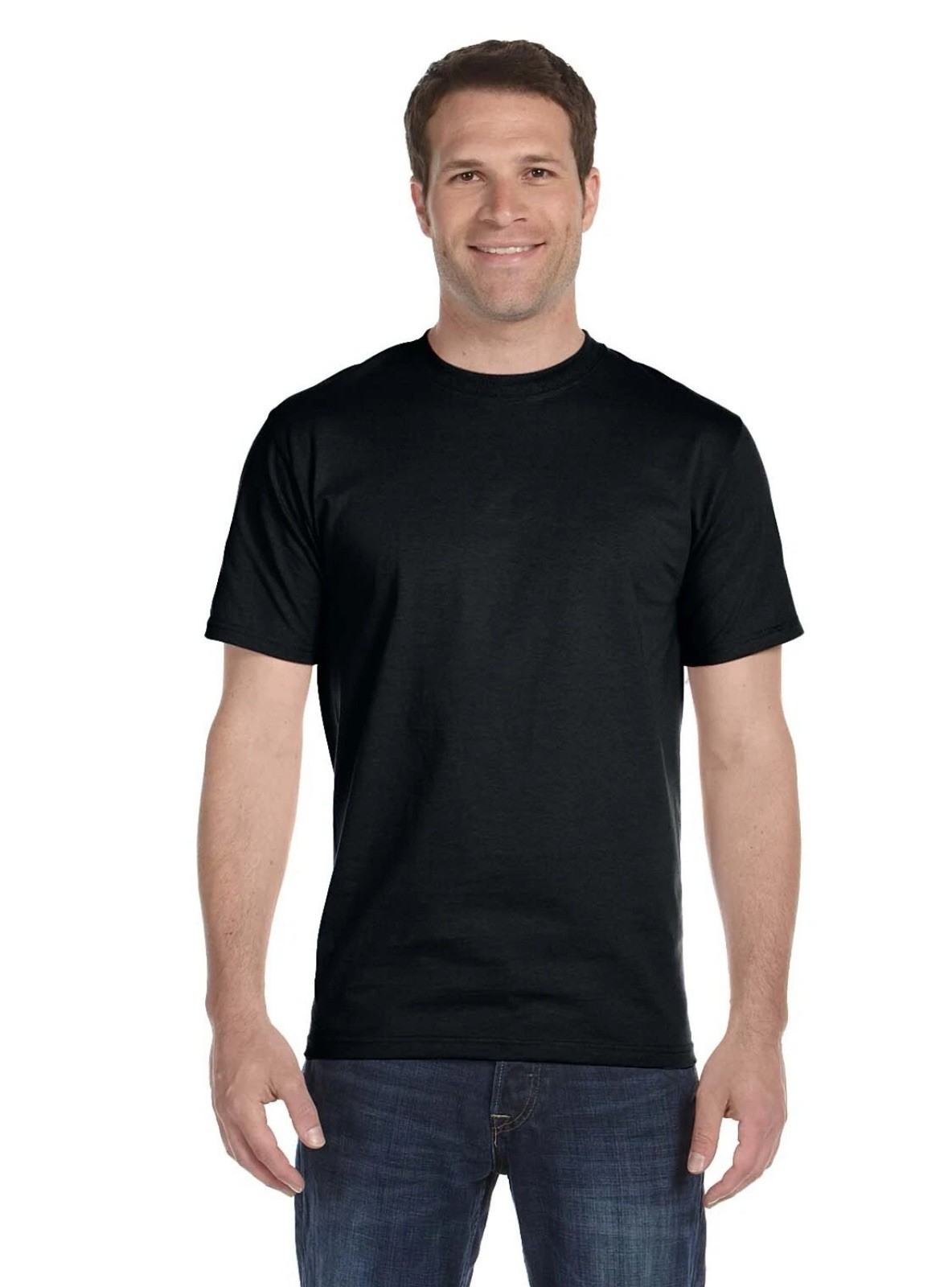 Gildan Men's T-Shirt Heavy Cotton Short Sleeve Plain Blank Black Tee Sz 2XL New gallery