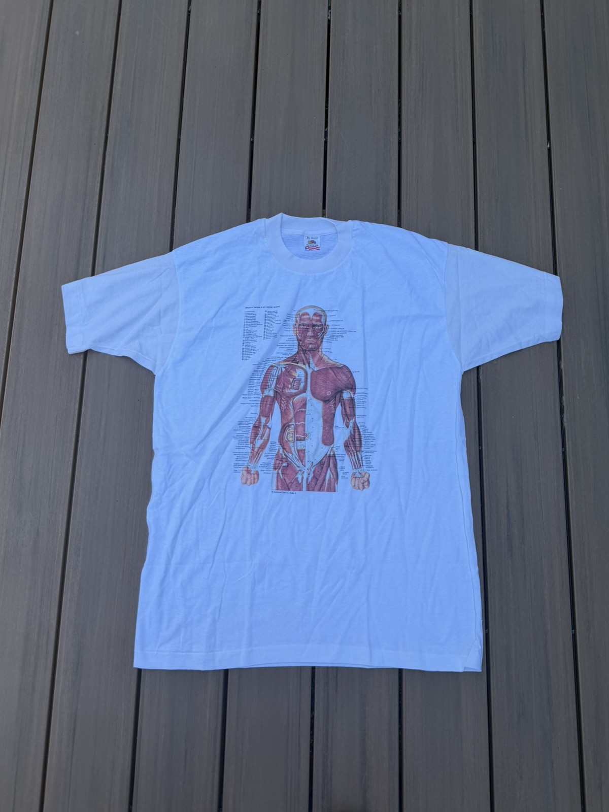Vintage 90s Kurt Cobain Nirvana Anatomical Chart Tee Fruit of Loom Tag Sz XL gallery