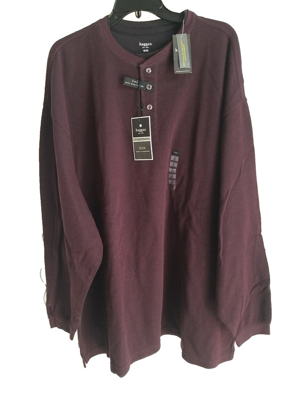 Haggar Shirt  W2W 2 In 1 Built In Tee Men’s Polo Big&Tall Size 4X