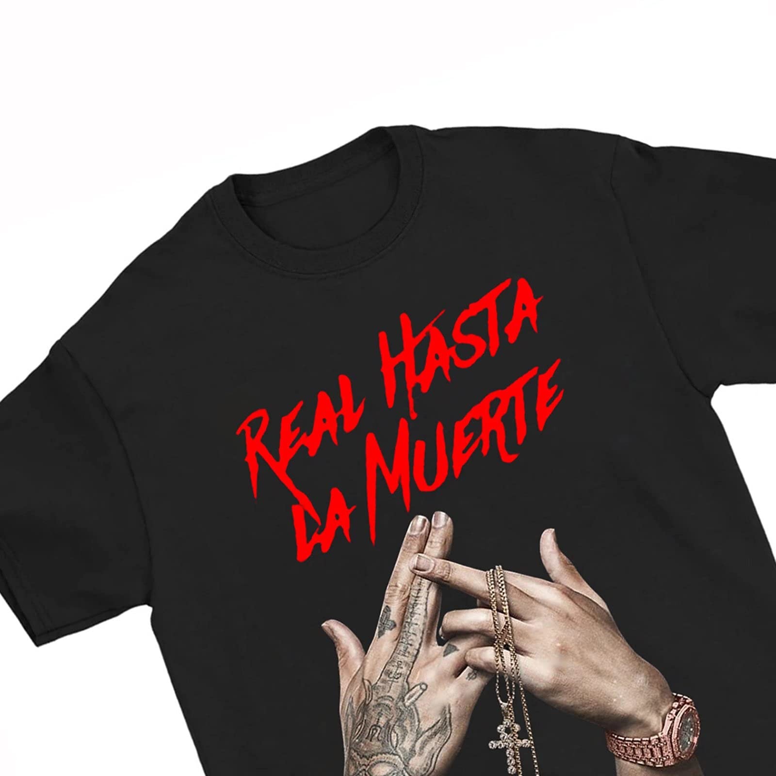 Anuel-AA-Real-Hasta-La-Muerte Shirt Fashion Men's t Shirts top Black Medium gallery