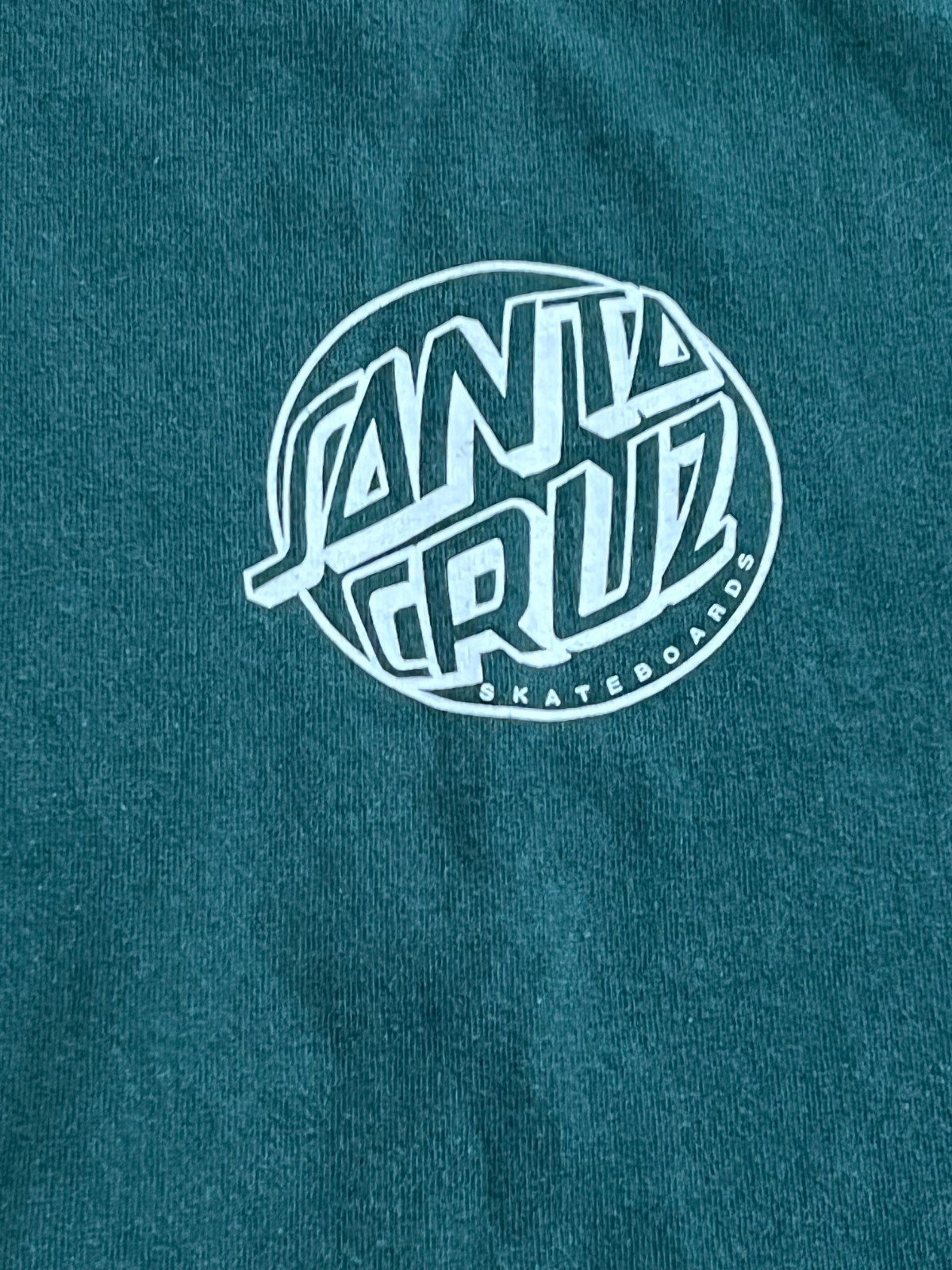 Santa Cruz Skateboards Original Logo T-Shirt Green 100% Cotton Men's Size Large gallery