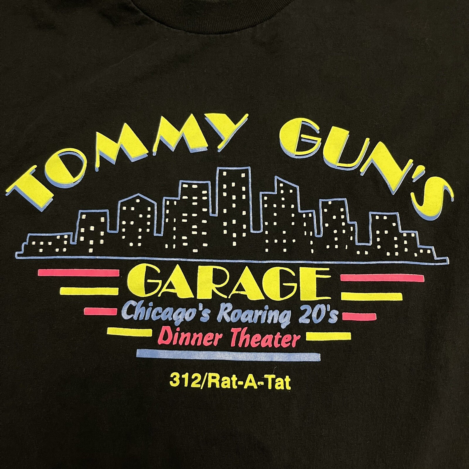 Vintage Tommy Guns Garage 20's Dinner Theater Las Vegas Black T Shirt Mens XL gallery