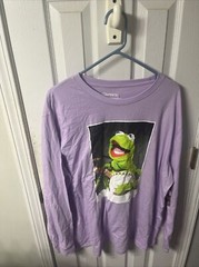 Disney Muppets Kermit The Frog T Shirt Mens Unisex 2XL Banjo DREAMER Long Sleeve