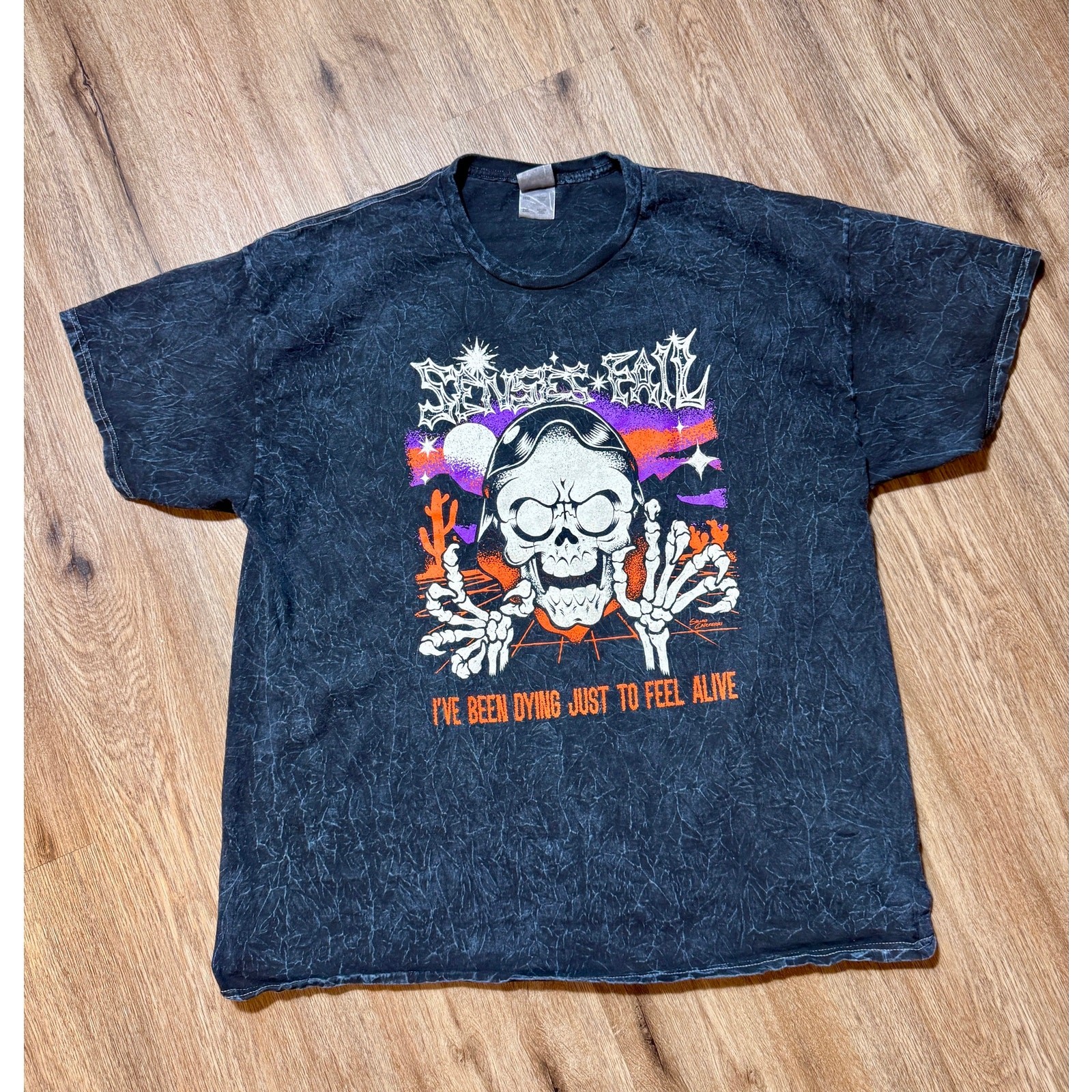 Senses Fail Scream Team Tour 2025 Acid Wash Band Tee Shirt XL Emo Punk Rock gallery