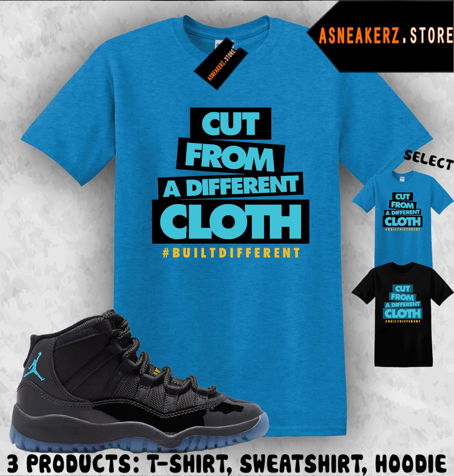 Shirt Match AJ 11 Gamma Blue 2025 Sneaker Matching Tee Different Cloth T-Shirt gallery