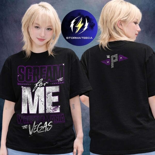 Wrestle 42mania Merch Las Vegas Paige Scream For Me Vegas T-Shirt S-3XL