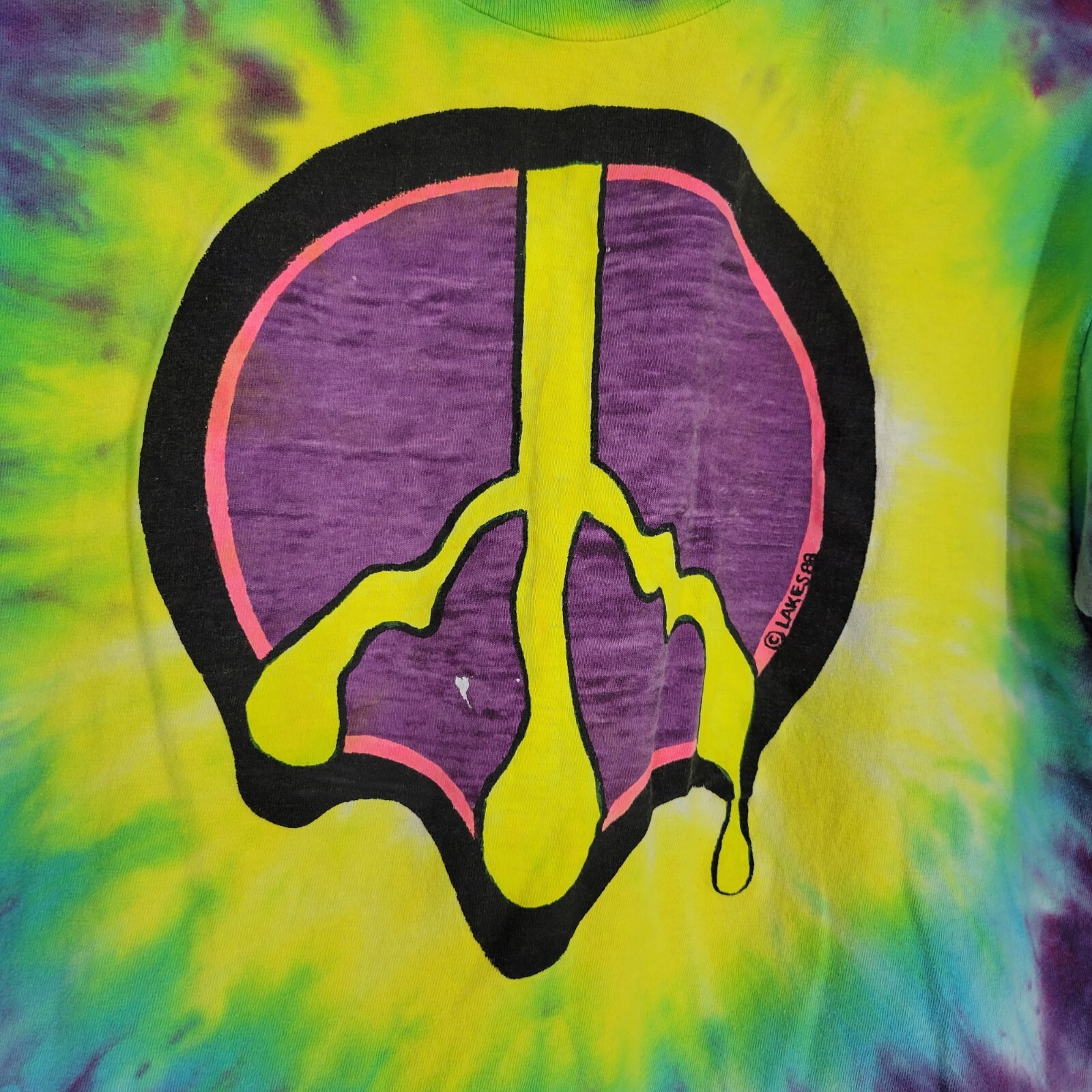 Hanes Beefy-T® Tie Dye Peace Save the whales T-Shirt lakes 88 single stitch gallery