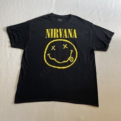 Nirvana Shirt Smiley Face Mens XL Short Sleeve Kurt Cobain Grunge