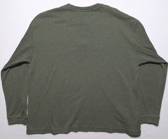 Consensus Sportswear Ribbed Henley Long Sleeve Shirt Size L Mossy Green Cotton