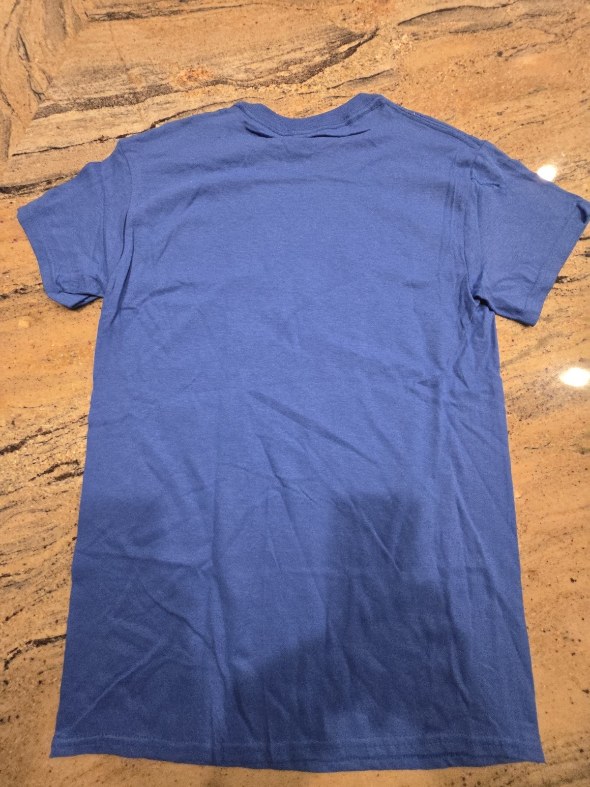 The Thread Shop Blue Cotton Graphic Print Men's Crew Neck T-Shirt Size S gallery