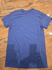 The Thread Shop Blue Cotton Graphic Print Men’s Crew Neck T-Shirt Size S