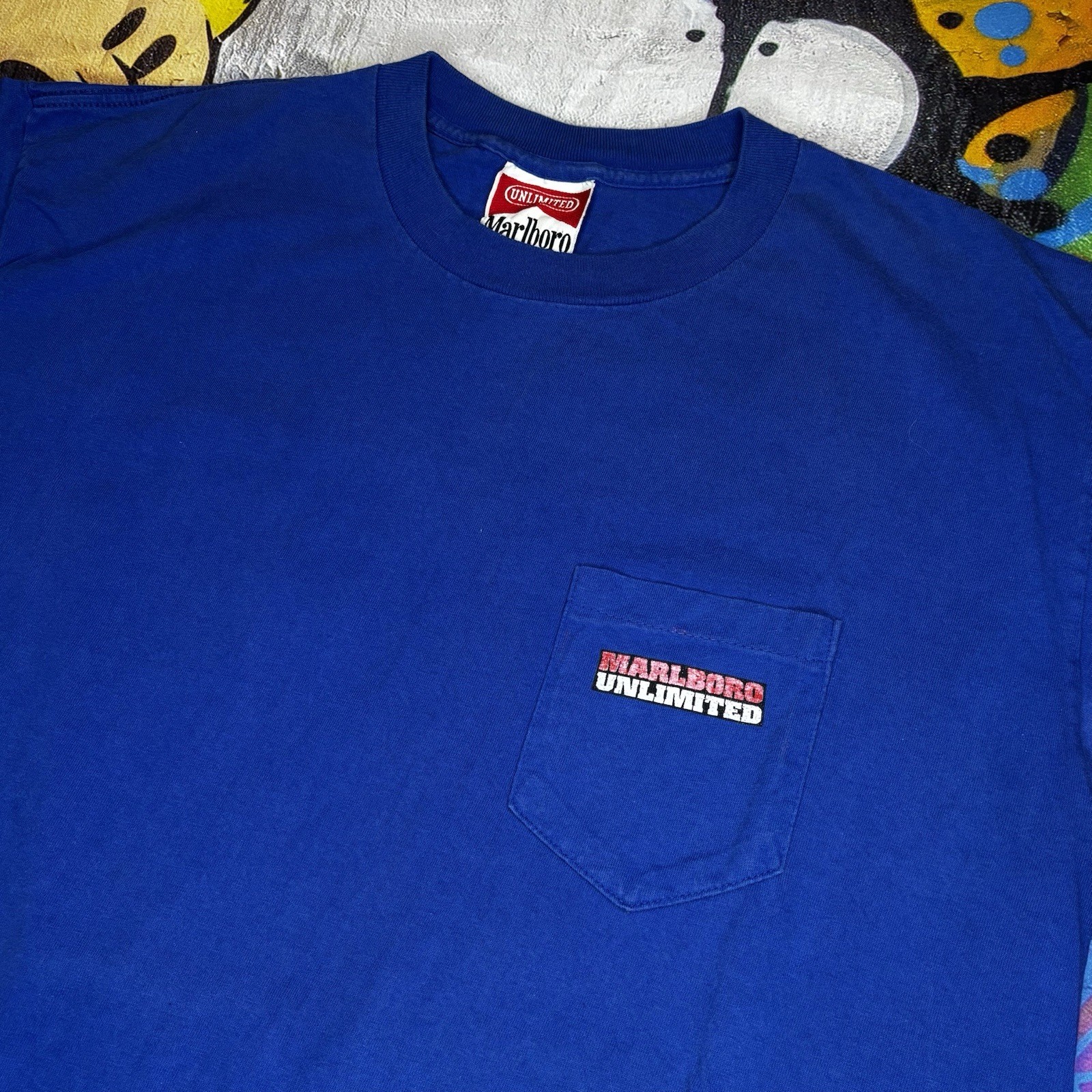 Vintage Marlboro Unlimited T Shirt XL USA Single Stitch Wolf Graphic Pocket 90s gallery