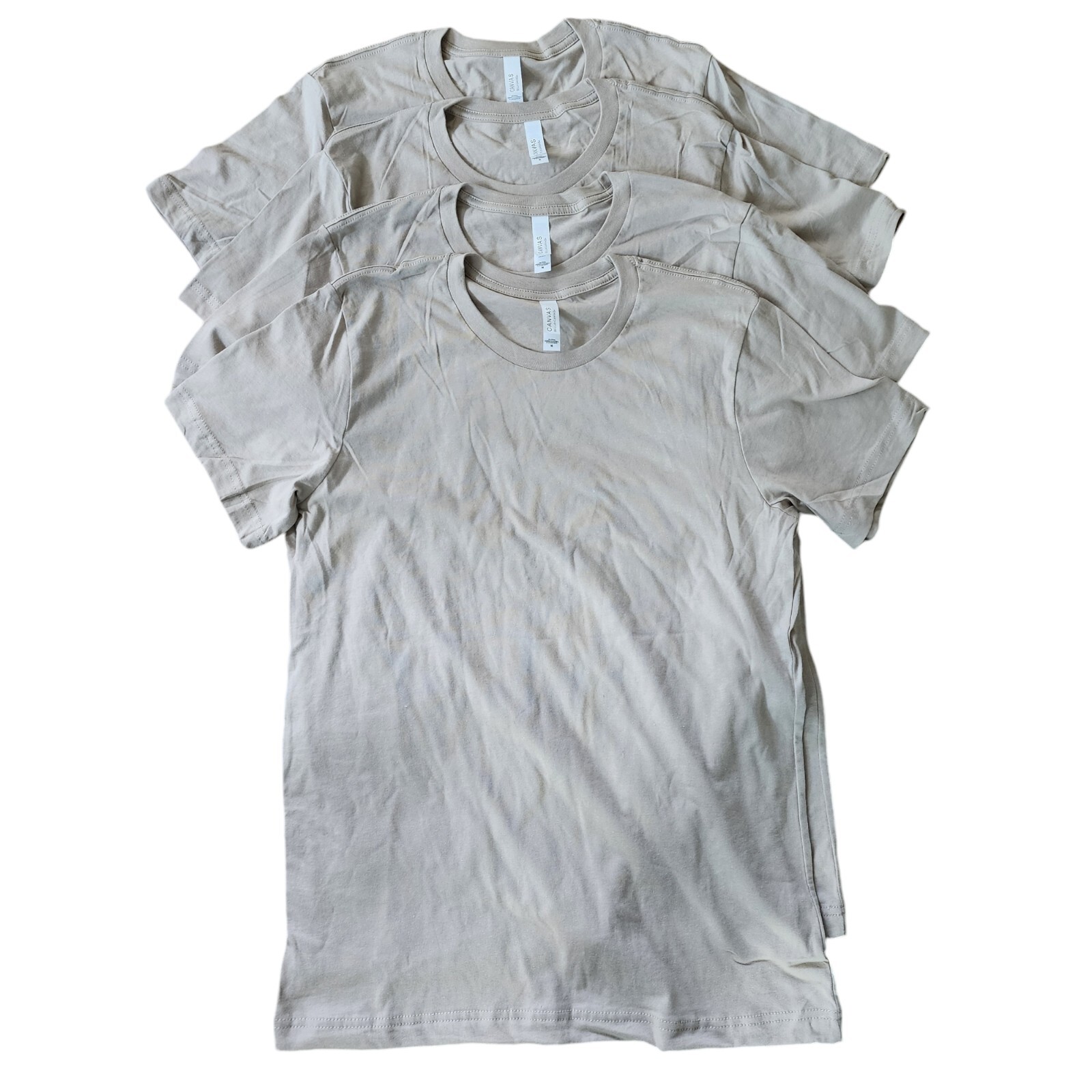 Bella + Canvas Unisex Jersey 100% Cotton Retail Fit T-Shirt 3001 Tan M Lot of 4 gallery