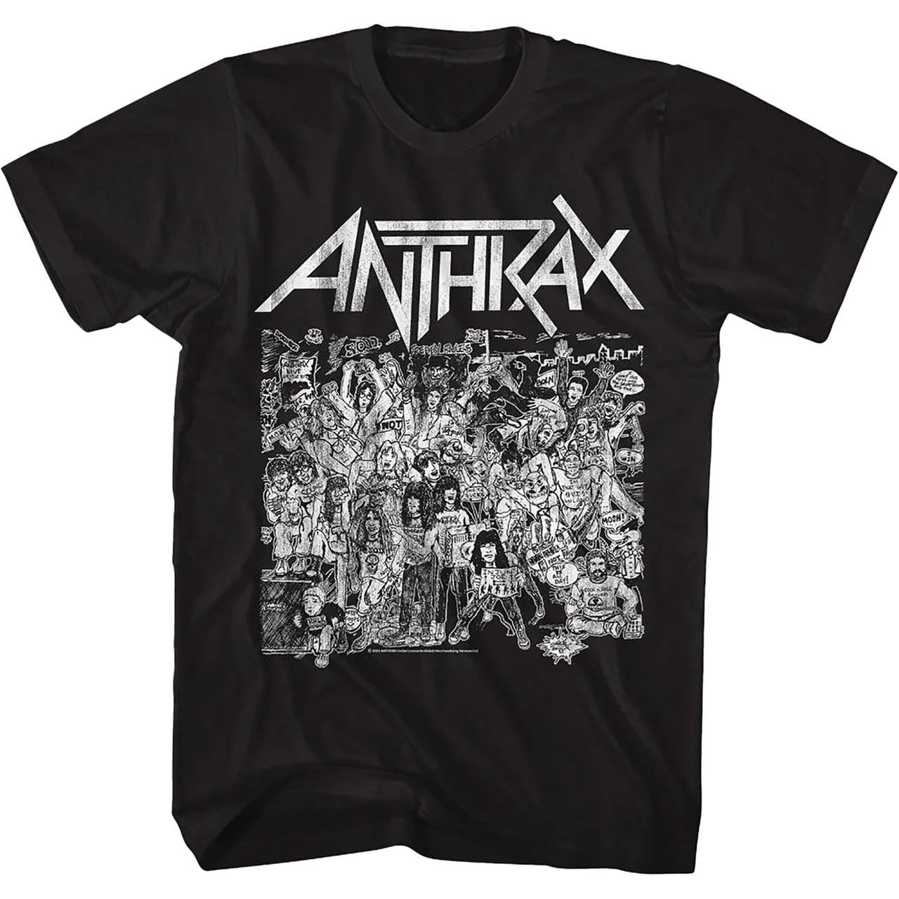 Anthrax No Frills Black T-Shirt Liquid Blue gallery