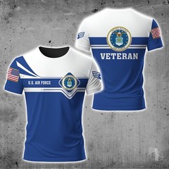 Customized US Air Force Veteran Polo Shirt Military AOP Shirt Full Size S-5XL