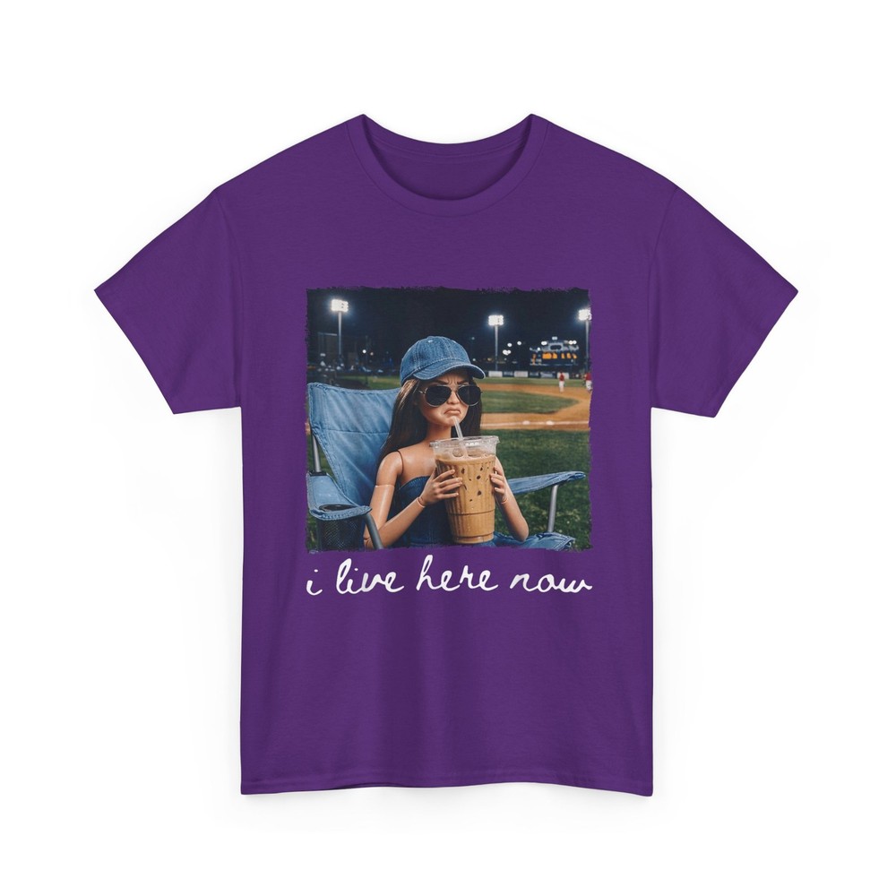 I Live Here Now Shirt, Ballfield Baseball Girl Softball Meme Funny Shirt