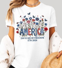 Wildflower America 250th Anniversary Independence Day Graphic T Shirt