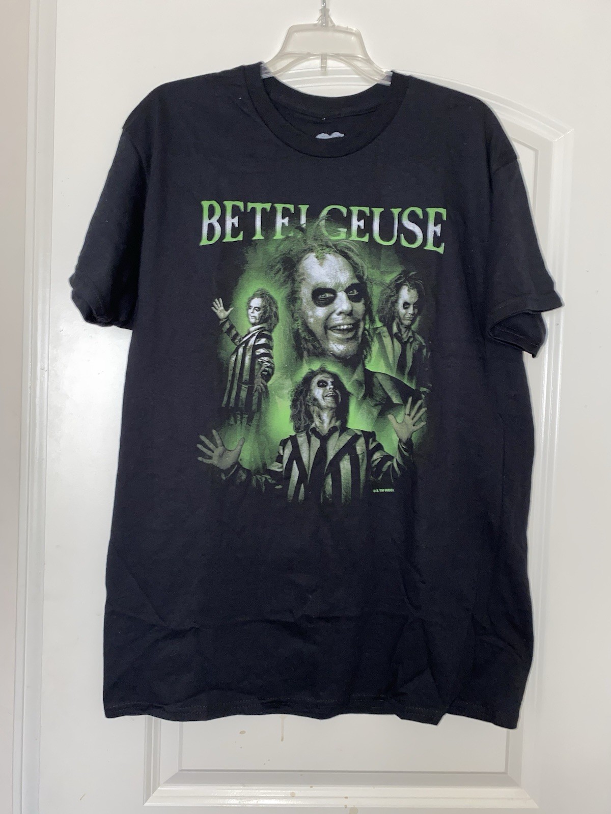 Beetlejuice Betelgeuse Many Poses Collage Men's Black Adult T-Shirt Size L New gallery