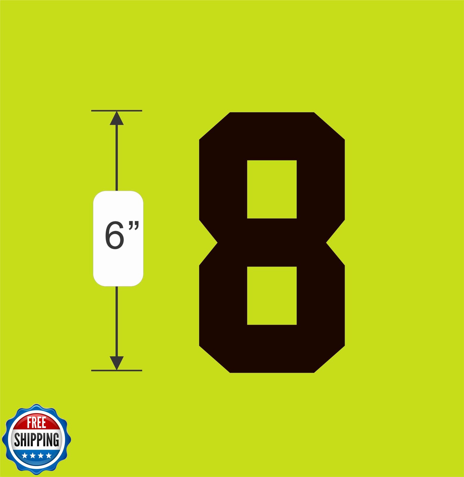 Numbers Kit(0-9),6" Tall for Sports T-Shirt Jersey Football Baseball,Iron On, gallery